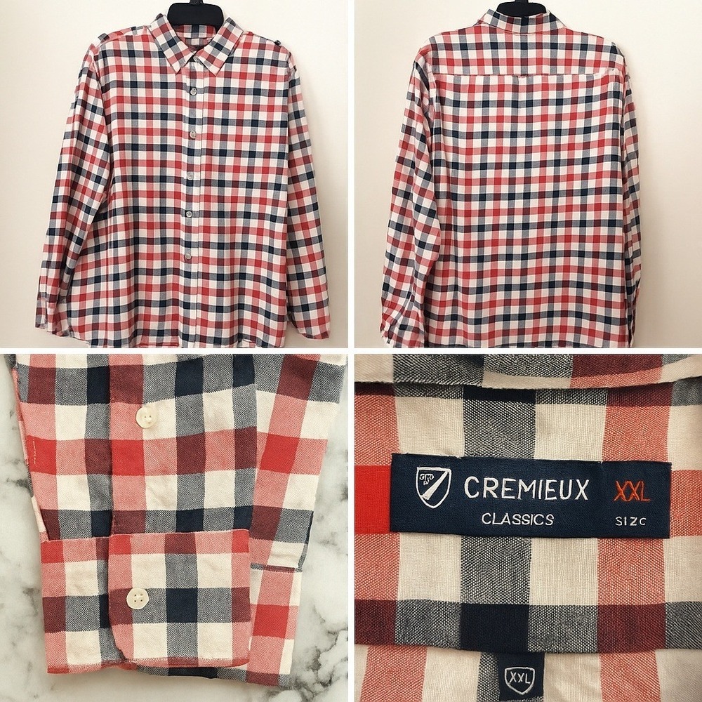 Daniel Cremieux Classic XXL Shirt Men Plaid Button Up 100% Cotton Quite Luxury